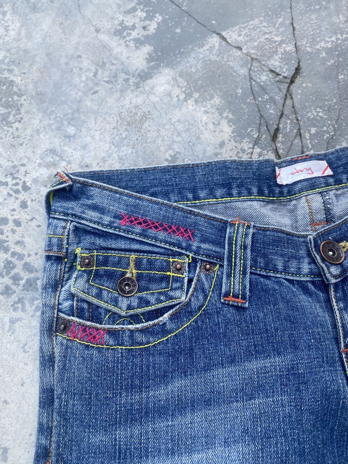 Japanese Brand Vintage SLANG Reworked Flared Jeans Size US 29 - 9 Thumbnail