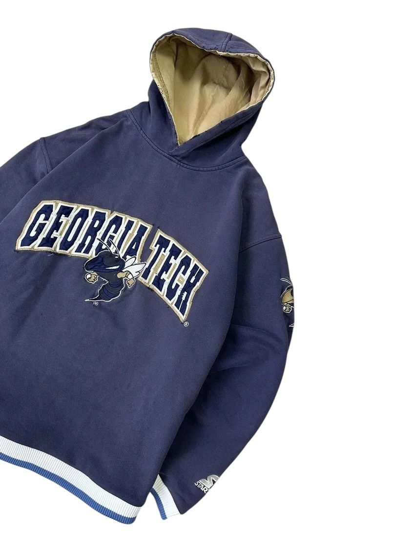 Starter × Vintage Vintage Georgia Tech Starter Distressed Hoodie Size US L / EU 52-54 / 3 - 4 Thumbnail