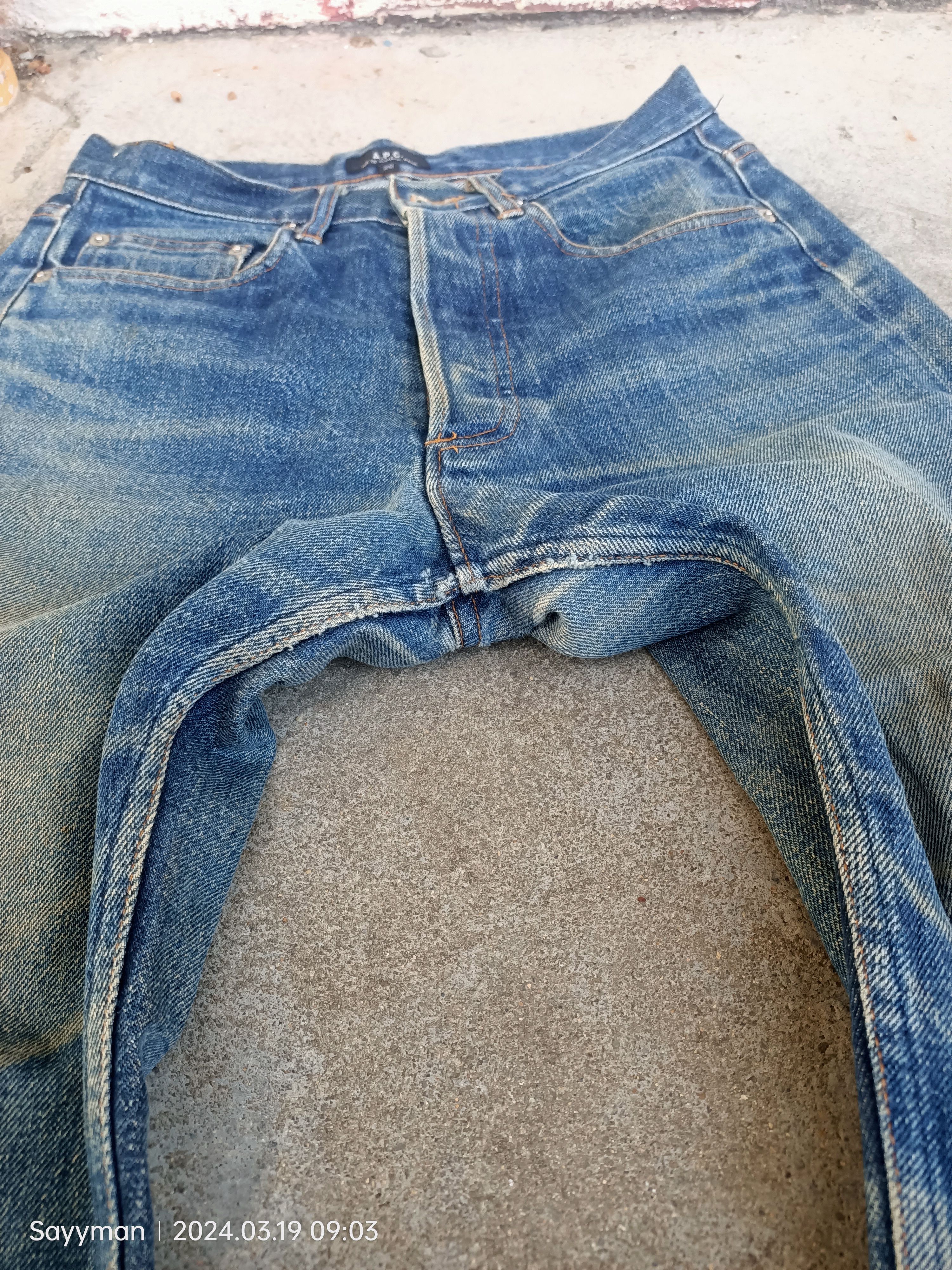 A.P.C. 💢 Selvedge Vintage A.P.C Faded Blue Jeans Size US 28 / EU 44 - 8 Thumbnail