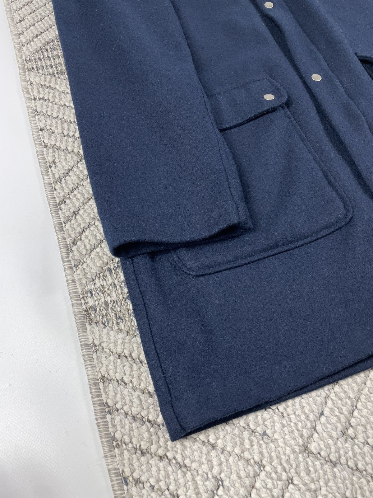 Adidas 00s Adidas Originals Vintage Wool Coat Navy Blue early 2000s Size US L / EU 52-54 / 3 - 4 Thumbnail