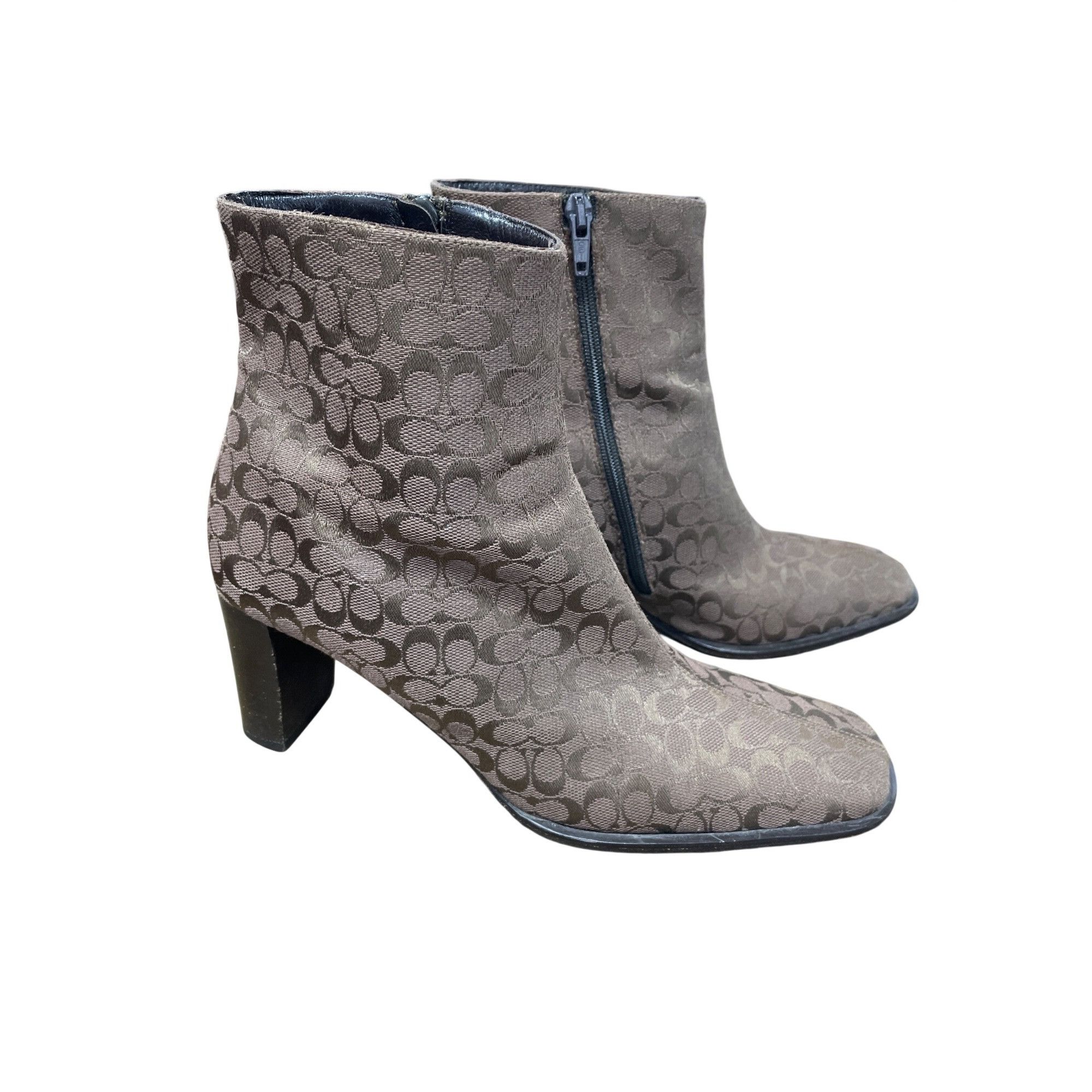 Coach Coach Brianna womans 3" block heel canvas monogram ankle boo Size US 7.5 / IT 37.5 - 18 Thumbnail