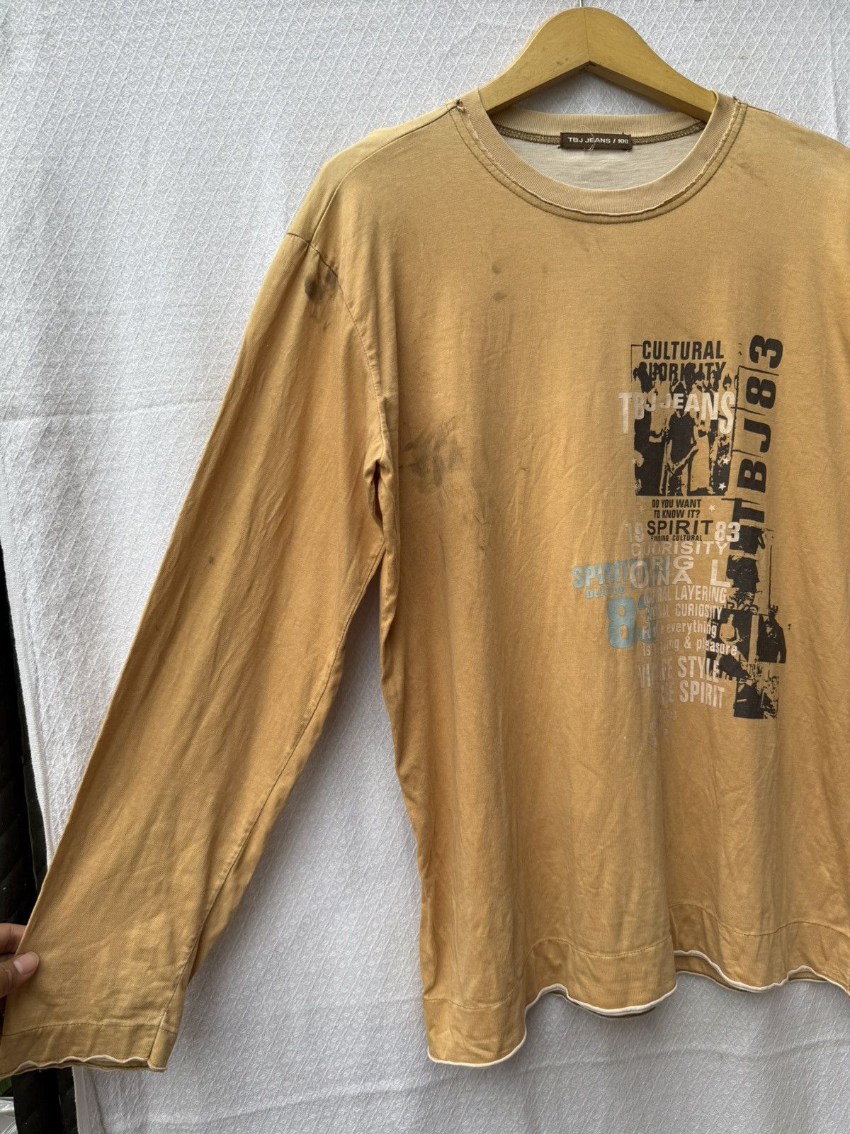 Japanese Brand TBJ JEANS POEM GRAPHICS VKEI STYLE LONGSLEEVE Size US XL / EU 56 / 4 - 4 Thumbnail