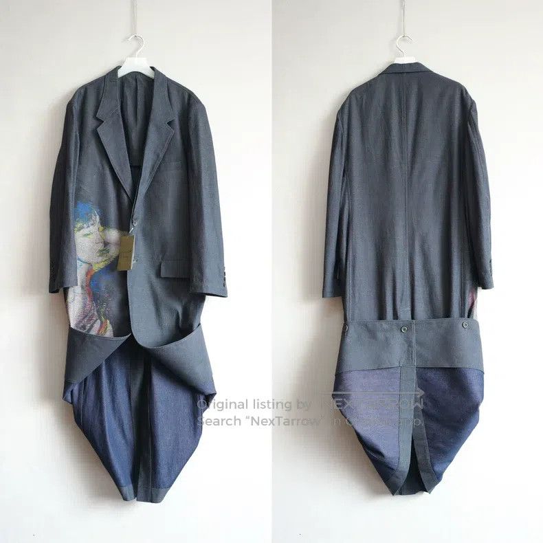 Yohji Yamamoto Yohji Yamamoto Portrait printed denim duster Size US XL / EU 56 / 4 - 1 Thumbnail