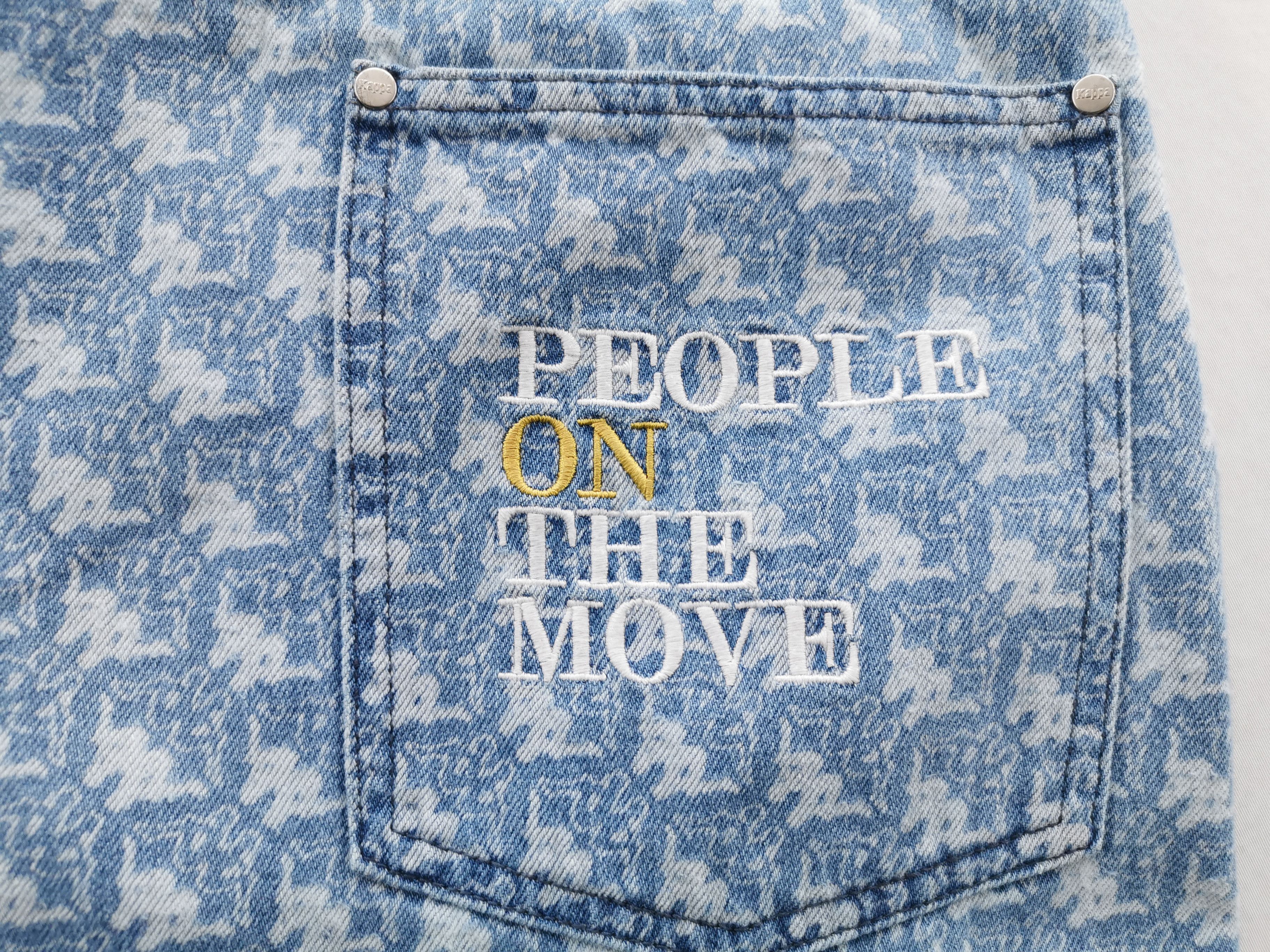 Vintage 90's Kappa Overprint Denim Jeans Size XL Waist 38