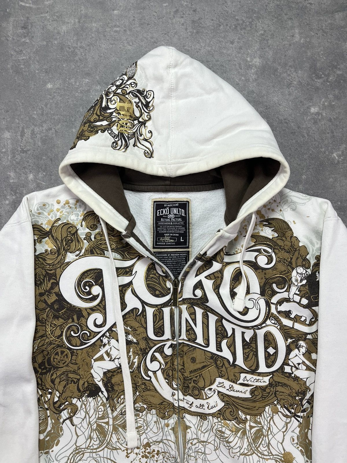 Ecko Unltd. Ecko Unltd. Big Print Logo Baggy Zip Hoodie L XL Size US L / EU 52-54 / 3 - 17 Thumbnail