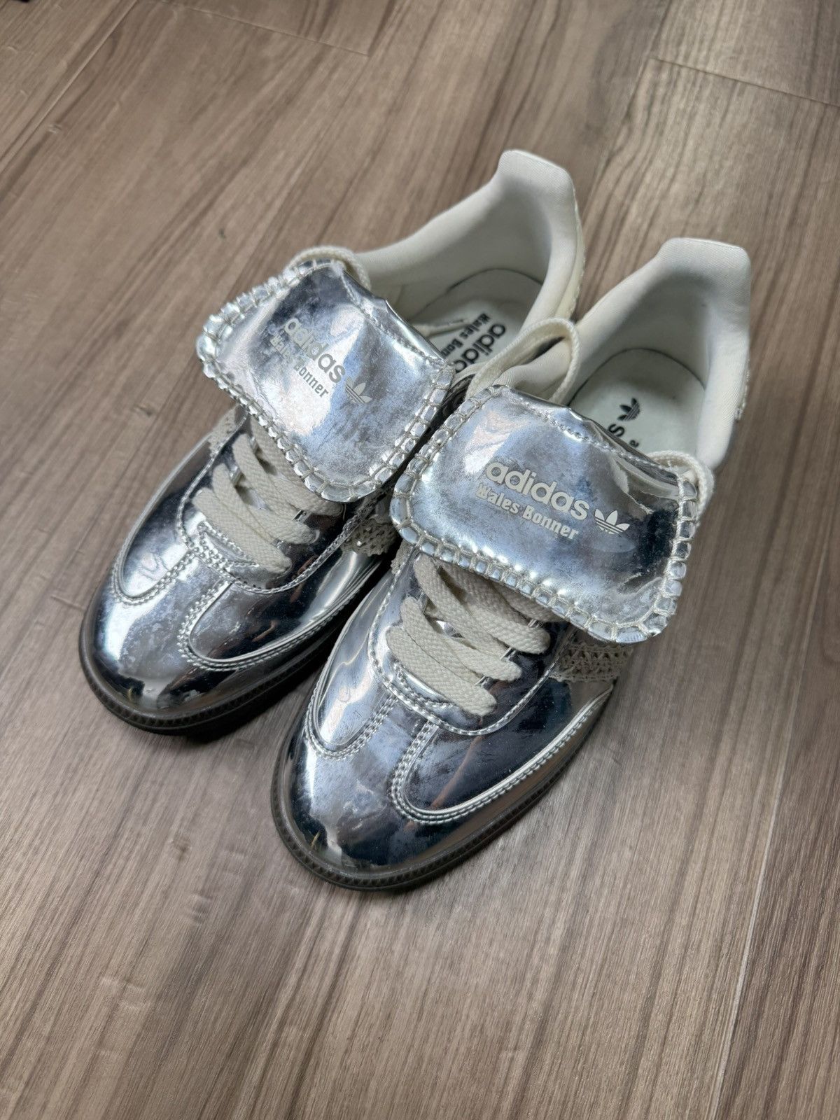 adidas gazelle silver green womens x Wales Bonner Samba Millennium 'Silver Metallic' Sneakers