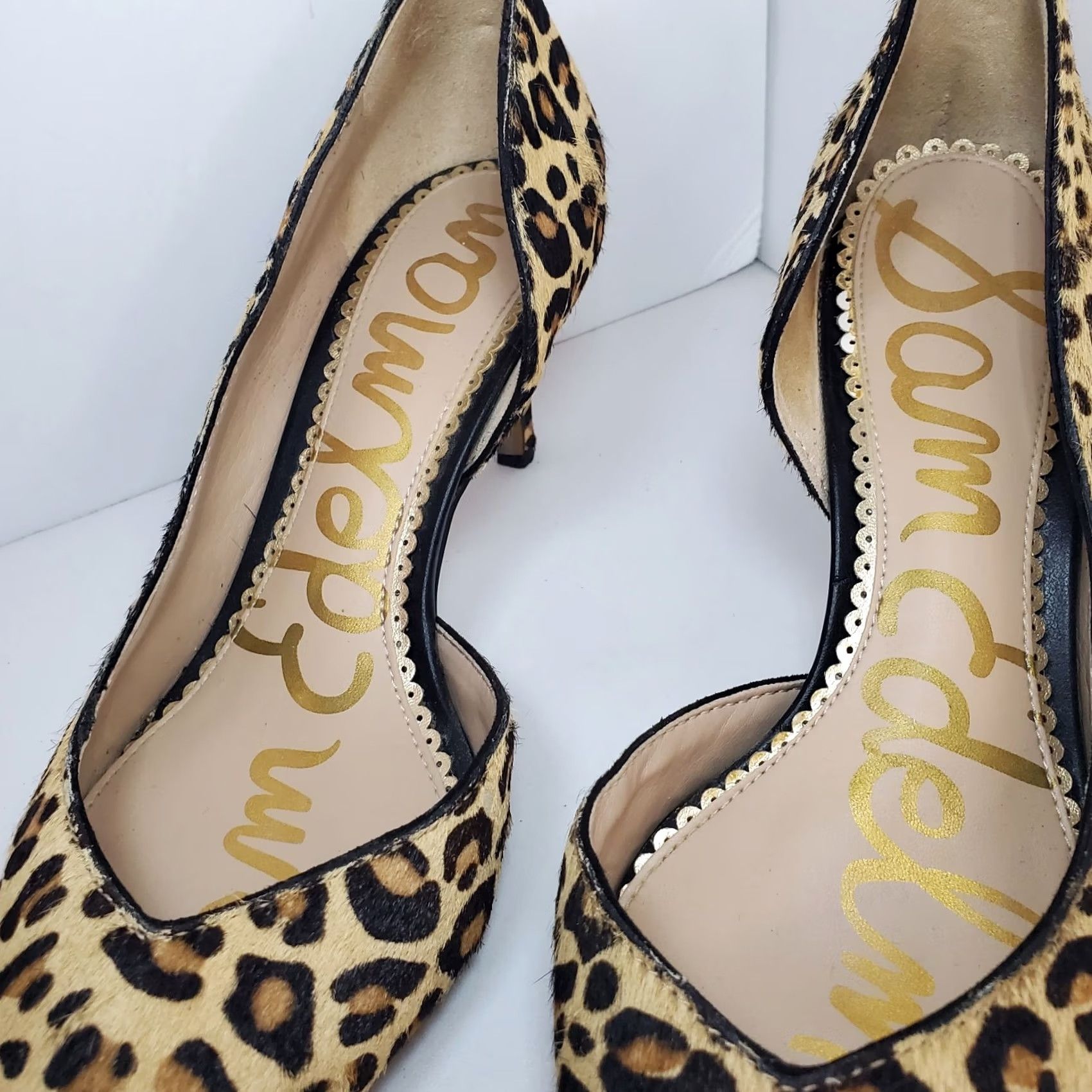 Sam Edelman Sam Edelman Real Calf Hair Leopard Print Kitten Heels Womens Size 5 Brown Pointed Toe Slip On D'Orsay 90s Clubwear Office Siren Womens Size US 5 / IT 35 - 4 Thumbnail