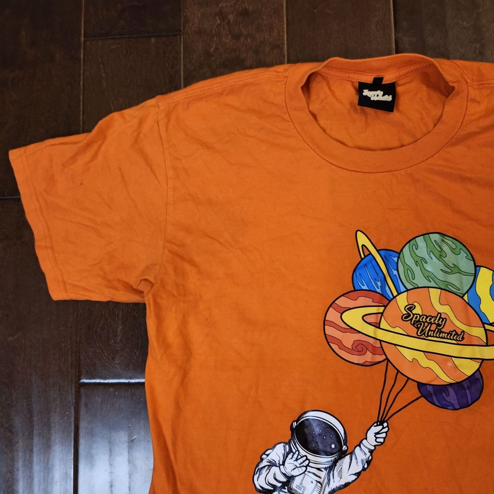 Vintage Spacely Unlimited Men's T-Shirt - Orange, L, Cotton, Short Sleeve, Solid, Space Theme, Regular Fit Size US L / EU 52-54 / 3 - 3 Thumbnail