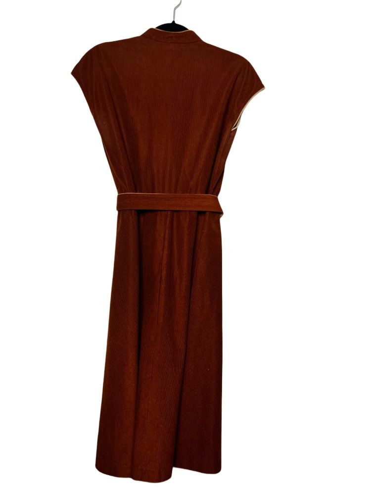 Nordstrom Vintage 1970's 2pcs. Brown Nordstom Town Square Dress w Belt Size S / US 4 / IT 40 - 2 Thumbnail