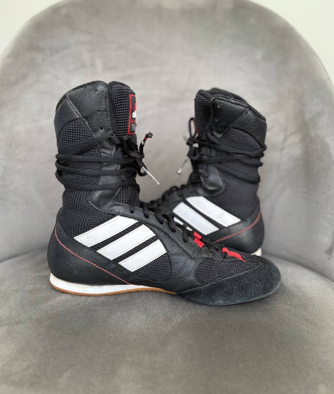 Adidas Adidas 00s Tygun Y2K Leather Black Wrestling Boxing Boots Size US 4.5 / IT 34.5 - 4 Thumbnail