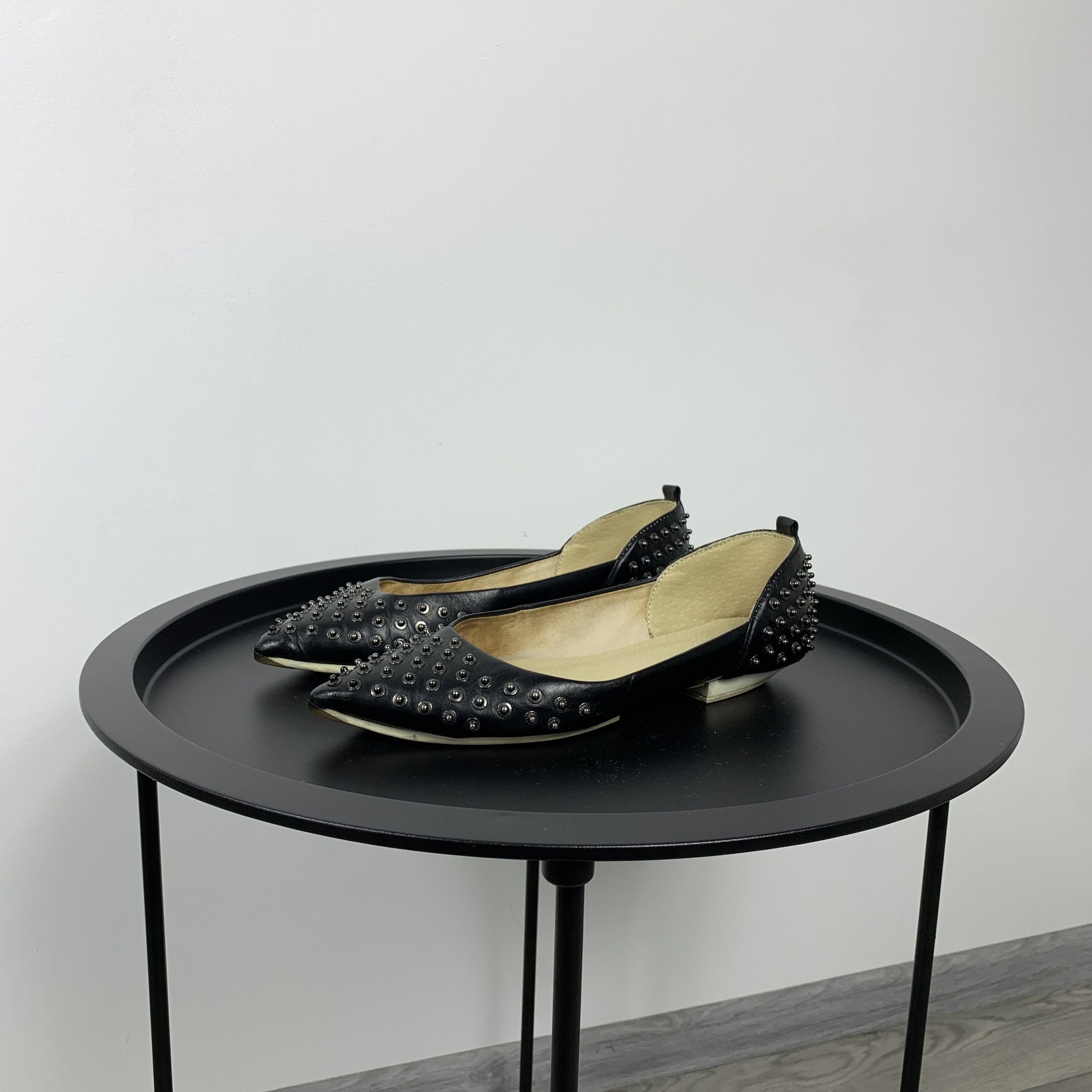 Diesel Vintage Diesel Y2K Rare Black Leather Flats Rivet Shoes Size US 8.5 / IT 38.5 - 5 Thumbnail