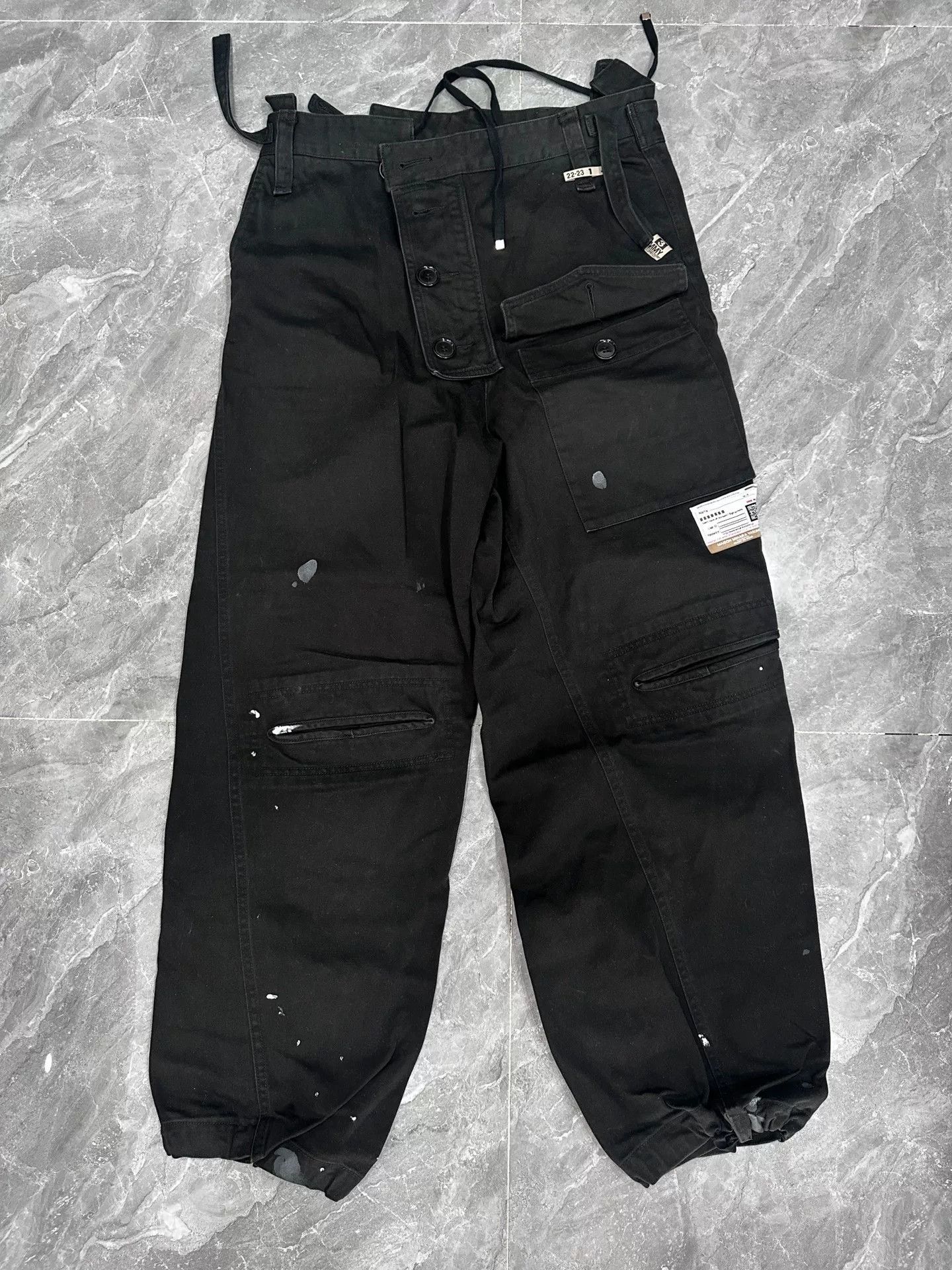 Maison MIHARA YASUHIRO Maison Mihara Yasuhiro Black Wide-Leg Pants Size US 30 / EU 46 - 1 Thumbnail