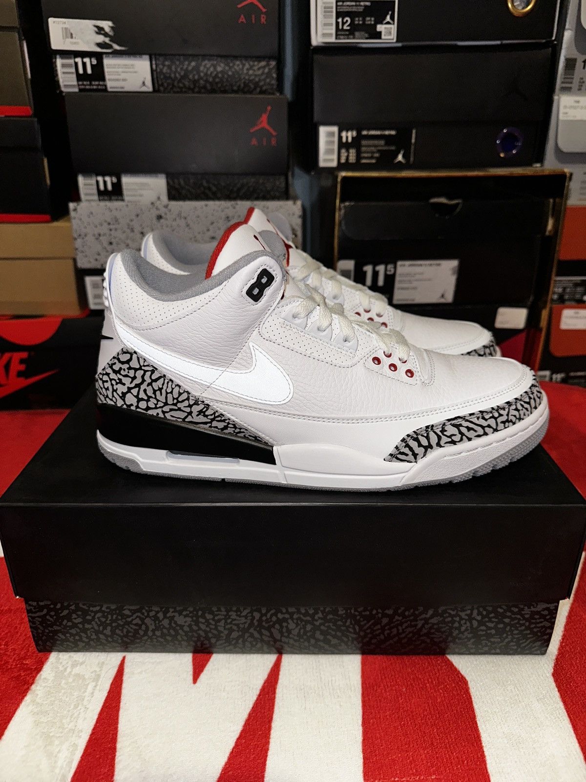 image of Jordan Nike Air Jordan 3 Jth Nrg “Super Bowl” 2018 Shoes in White, Men's (Size 11)