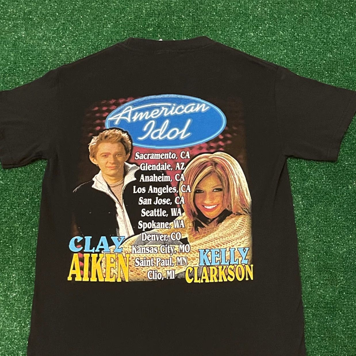Vintage VINTAGE 90s American Idol Clay Aiken Kelly Clarkson Rap Tee VTG 2000s Shirt S Black Men Mens Small Short Sleeve T-Shirt Hip Hop Music USA Size US S / EU 44-46 / 1 - 2 Thumbnail
