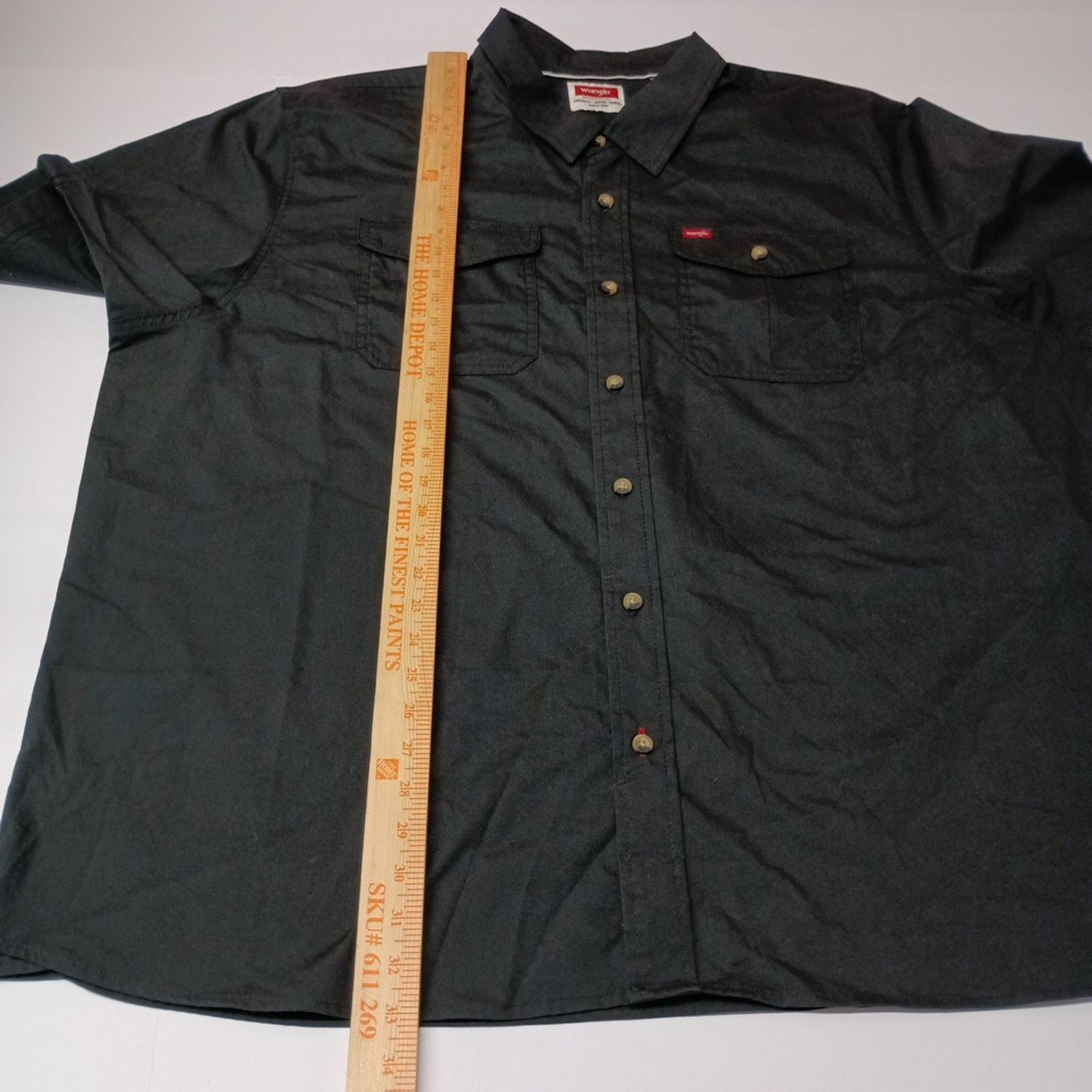 Wrangler Wrangler Men's Relaxed Fit Woven Button Shirt Size 3XL Black Size US XXL / EU 58 / 5 - 5 Thumbnail
