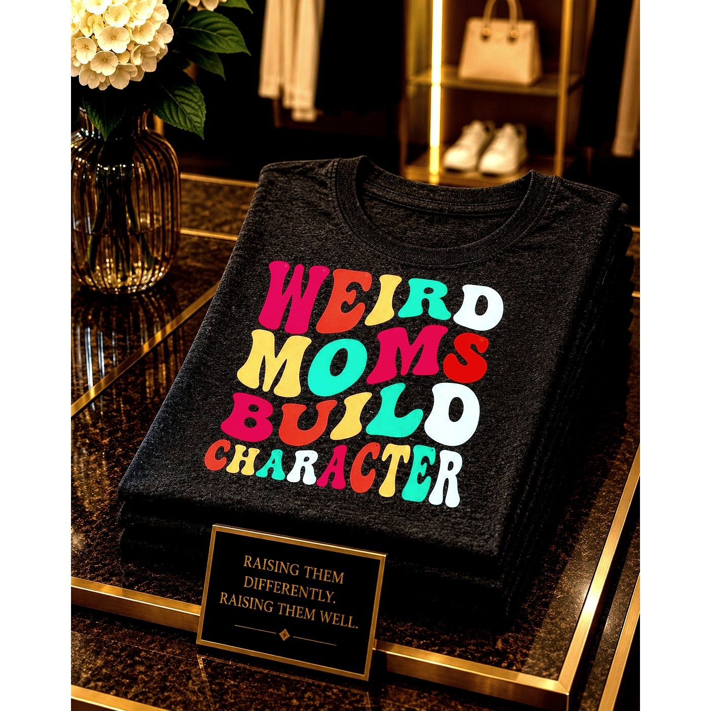 Other Weird Moms Build Character T-Shirt Deep Gray 8/10 Size L / US 10 / IT 46 - 1 Thumbnail