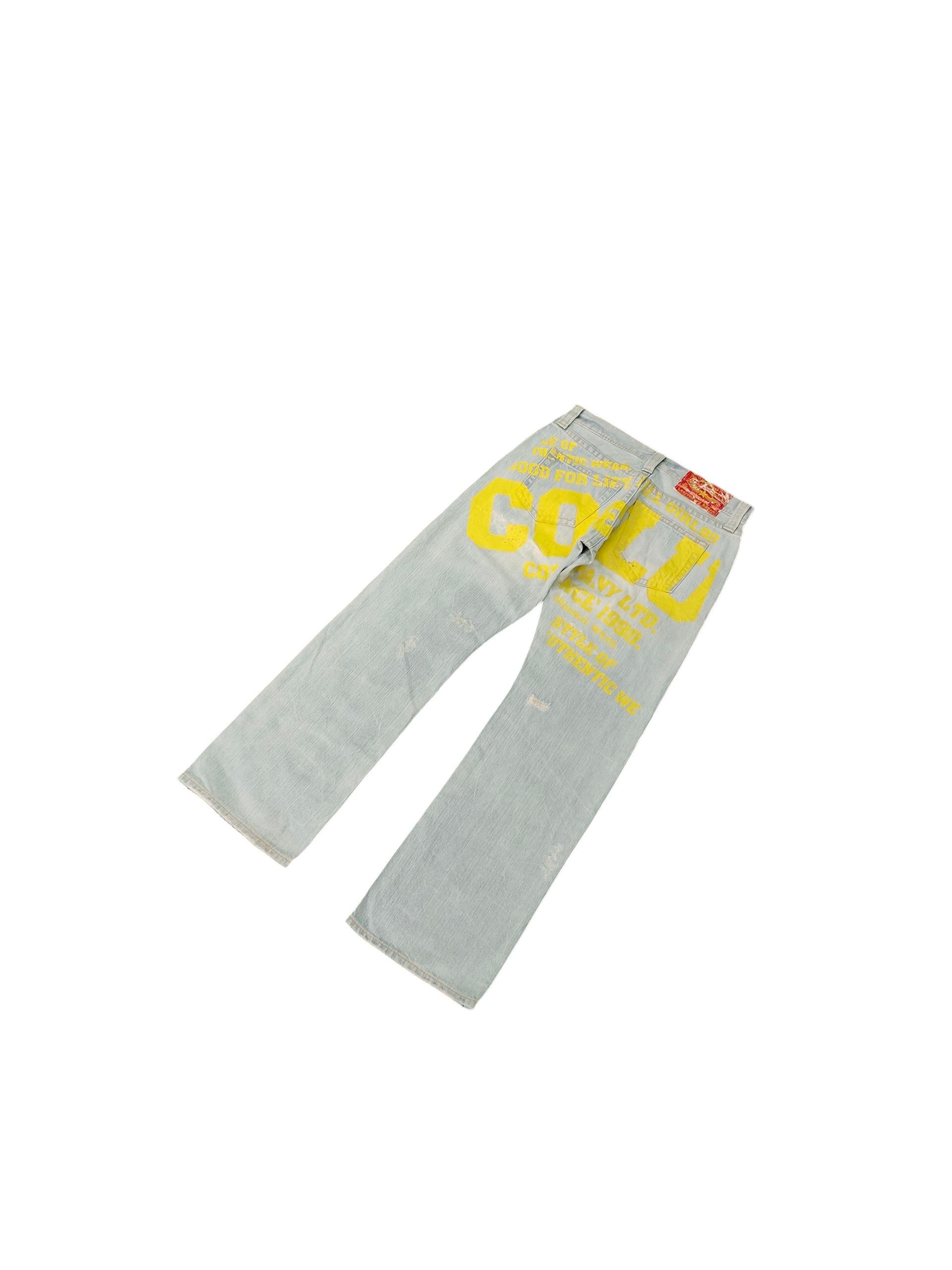 Hysteric Glamour × Undercover Japanese Brand CL Printed Distress Faded Denim Jeans Size US 31 - 2 Thumbnail