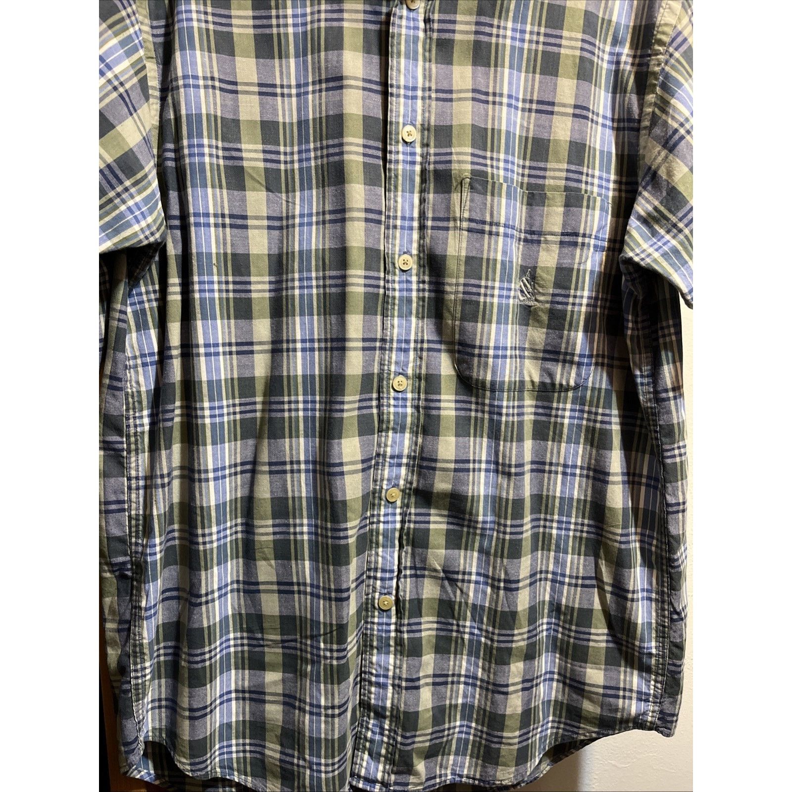 Nautica Nautica VTG Shirt Mens M Blue Green Plaid Button Up SS Size US M / EU 48-50 / 2 - 5 Thumbnail