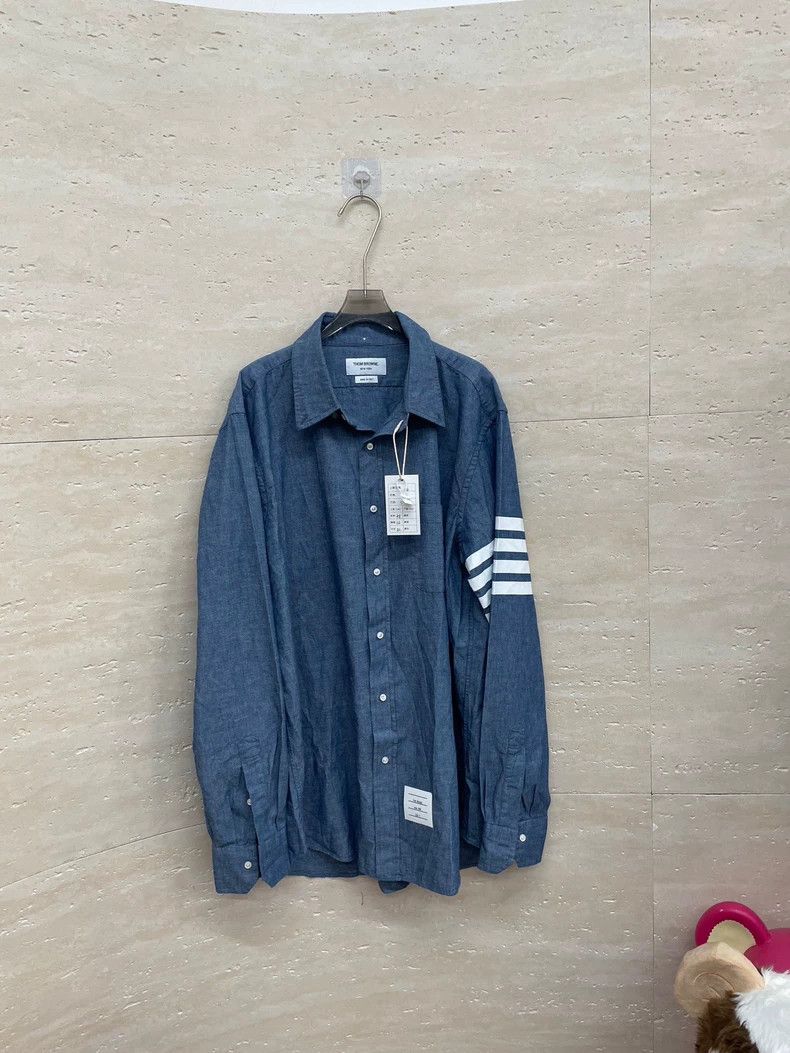 Thom Browne Thom Browne Blue denim shirt Size US XXL / EU 58 / 5 - 1 Thumbnail