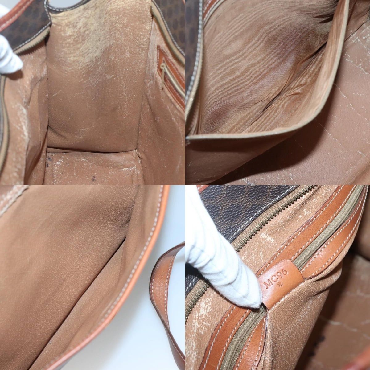 Celine CELINE Macadam Canvas Shoulder Bag Pvc Leather Brown Gold Size ONE SIZE - 12 Thumbnail