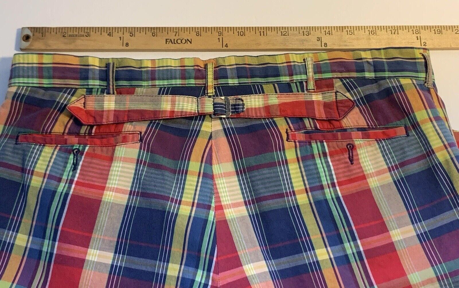Polo Ralph Lauren Vtg Polo Ralph Lauren Men’s Belt-back Madras Cargo Shorts Size US 35 - 7 Thumbnail