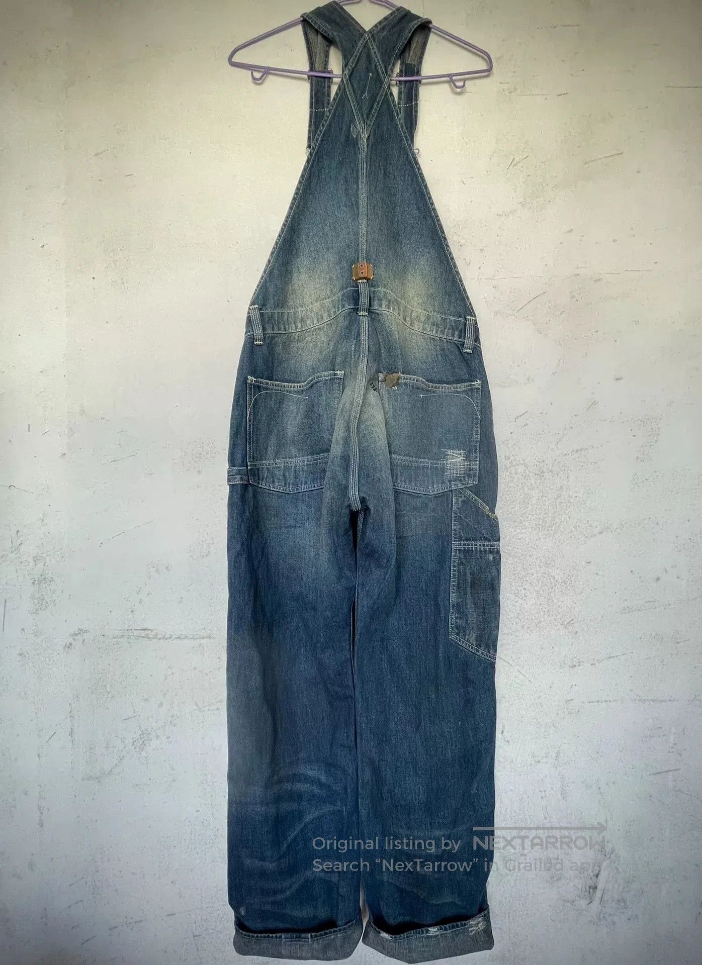 Vintage Distressed Vintage Patch Cargo Overalls. Size US 31 - 3 Thumbnail