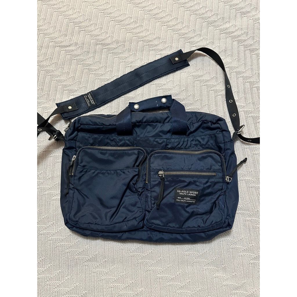 Polo Ralph Lauren Vintage 90s Polo Ralph Lauren navy messenger bag Size ONE SIZE - 1 Thumbnail