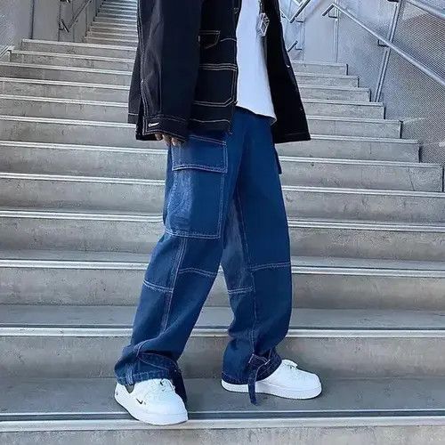 The Cast Blue Loose Straight Baggy Denim Pant Size US 31 - 1 Thumbnail