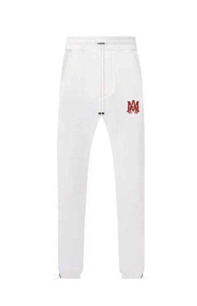 Amiri Amiri UNISEX MA Logo Sweatpant White/Red Sz: XS Orig: $750 Size US 28 / EU 44 - 7 Thumbnail