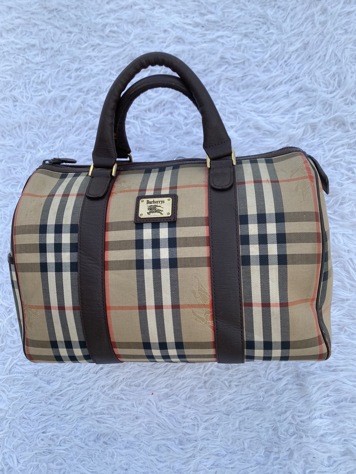 Rare Vintage 90s Burberry Nova Check Speedy Hand Bag