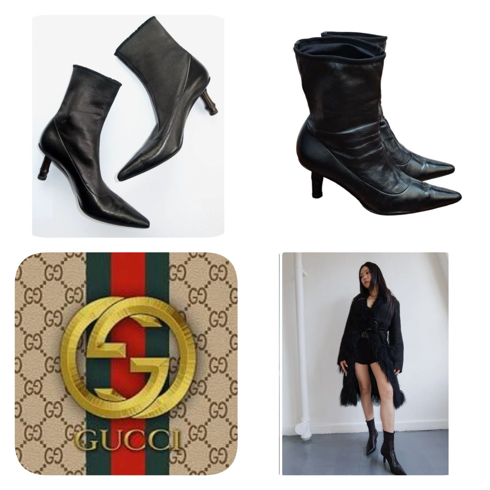 Gucci Gucci by Tom Ford S/S 2002 Bamboo Ankle Boots stretch Size US 4 / IT 34 - 19 Thumbnail