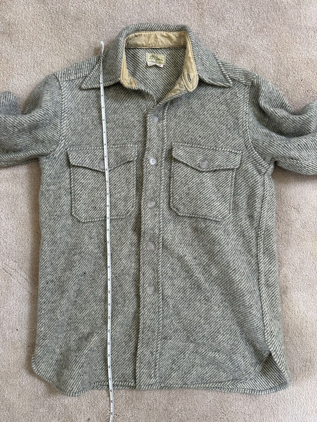 L.L. Bean Vintage 1970s L.L. Bean Virgin Wool Herringbone Shirt Jacket Size US M / EU 48-50 / 2 - 9 Thumbnail