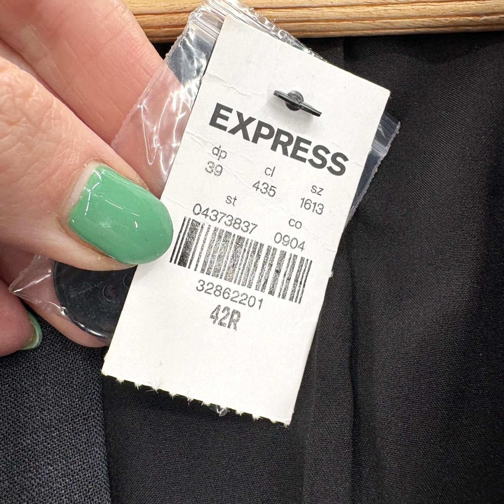 Express Express Slim Fit Two-Button Wool Blend Blazer Mens 42R Gray Jacket Regular Notch Lapel Size 42R - 5 Thumbnail
