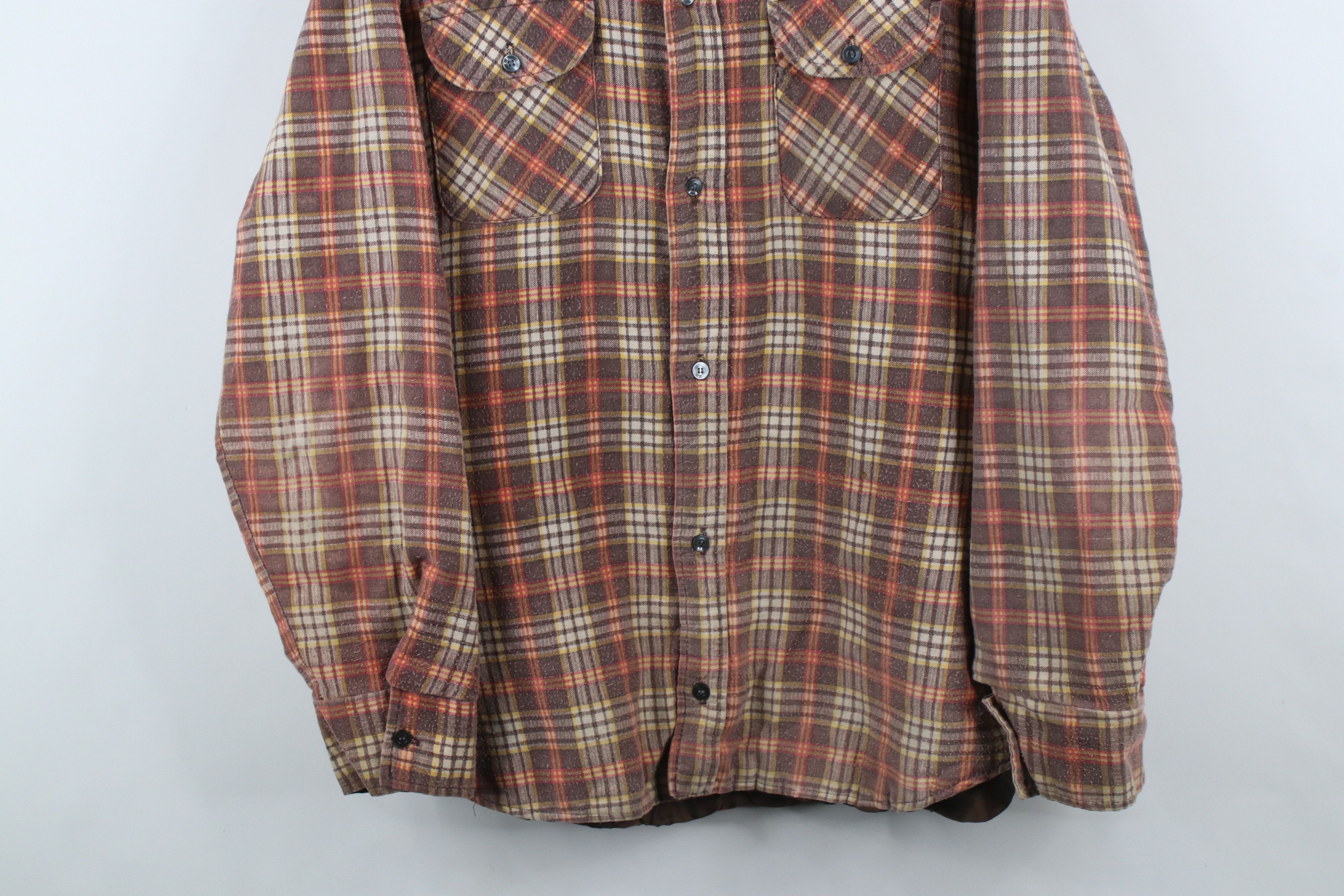 Vintage Vintage 70s Streetwear Flannel Button Shirt Jacket USA Size US L / EU 52-54 / 3 - 3 Thumbnail