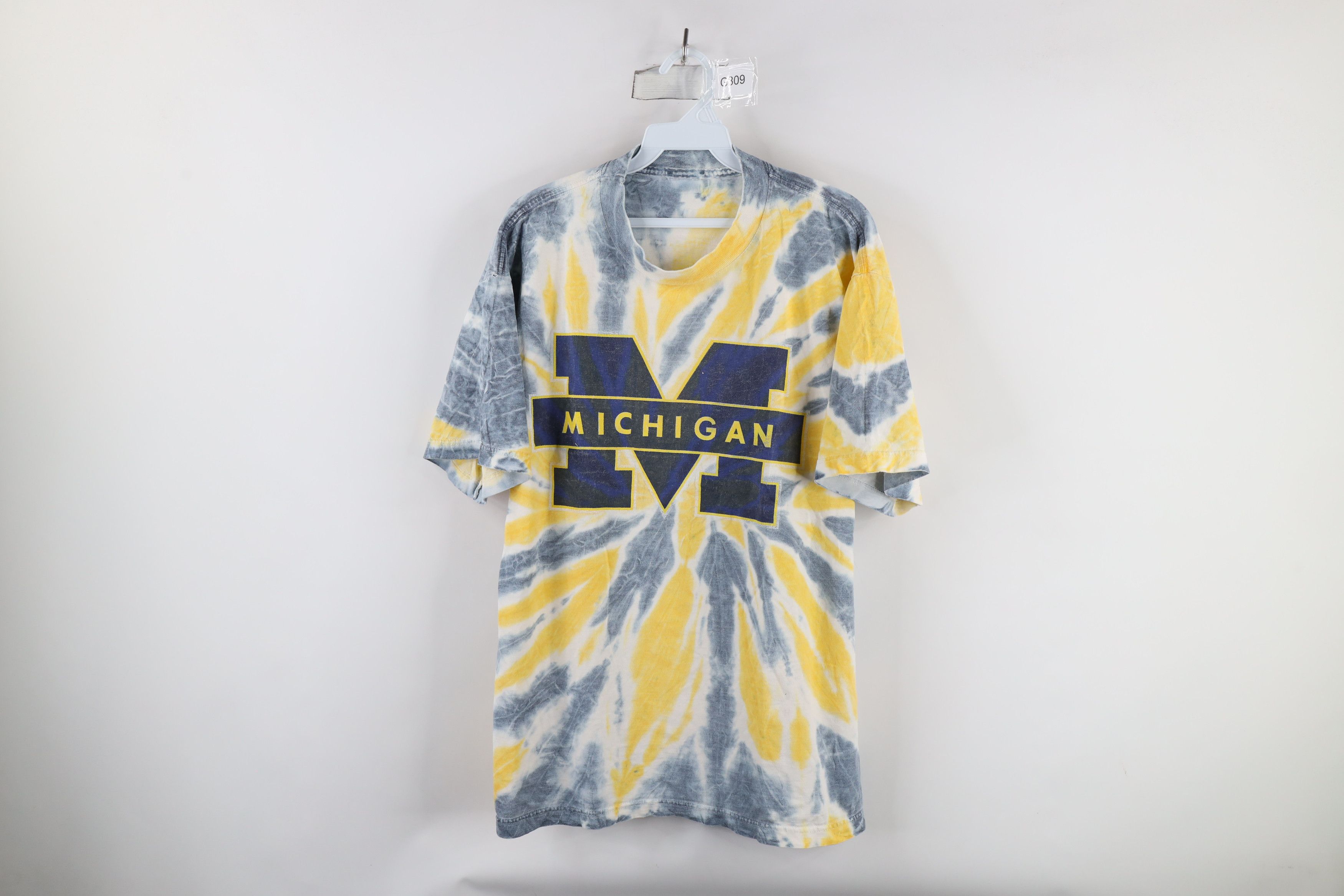 Vintage Vintage 90s Tie Dye Acid Wash University of Michigan T-Shirt Size US L / EU 52-54 / 3 - 1 Thumbnail