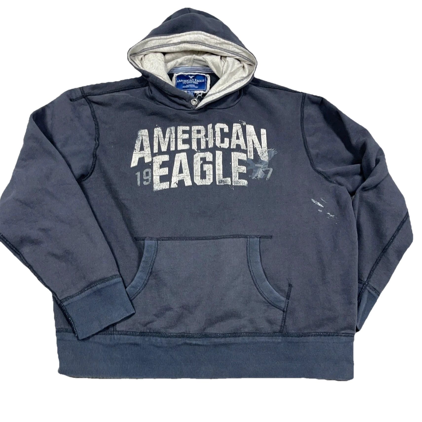 American Eagle Outfitters VINTAGE American Eagle Outfitters Hoodie Men 2XL Black Sweatshirt Hooded Embroidered Logo Graphic Print Size US XXL / EU 58 / 5 - 2 Thumbnail