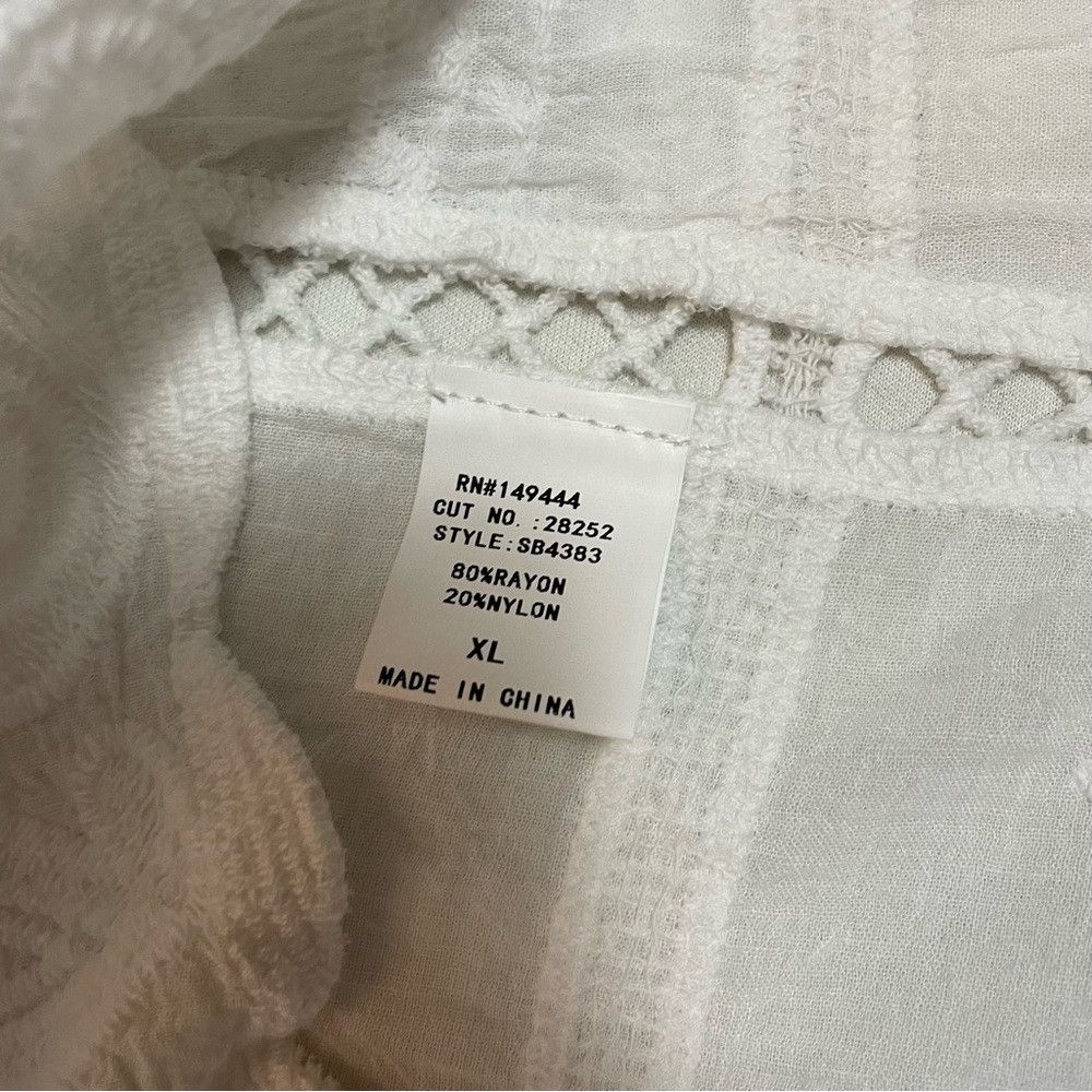 Other NWT New Amber Skies White Embroidered Boho Top Size XL Size XL / US 12-14 / IT 48-50 - 8 Thumbnail
