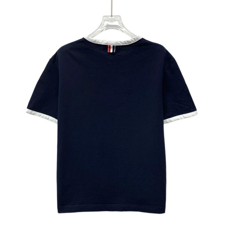 Thom Browne Thom browne Dark blue side split cotton round-neck short-sl Size US S / EU 44-46 / 1 - 2 Thumbnail