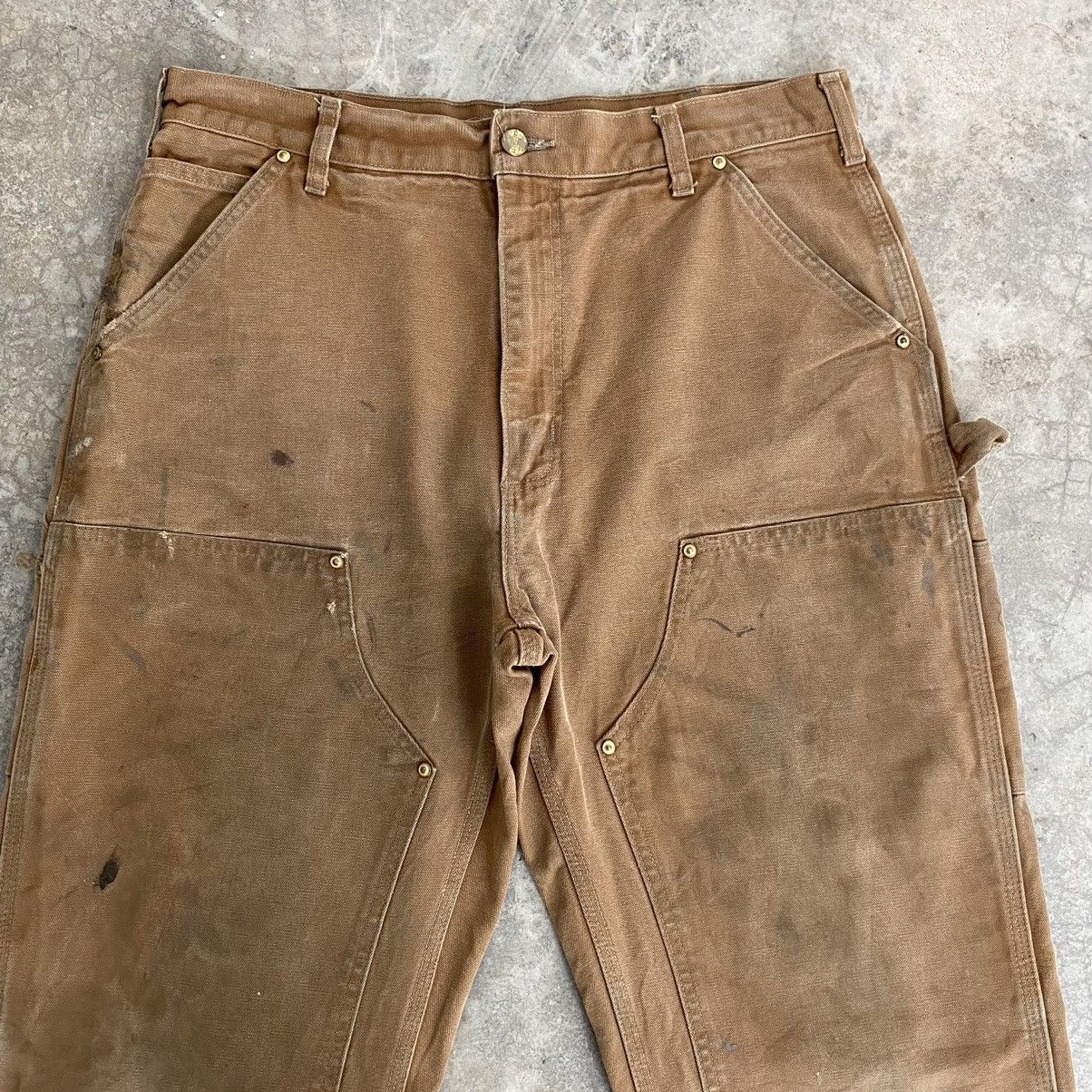 Carhartt Vintage Carhartt Double Knee Tan Dirty Carpenter Pants Size US 33 - 7 Thumbnail