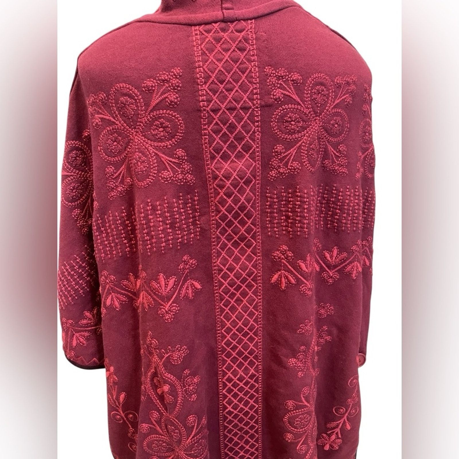 Johnny Was Johnny was burgundy cape poncho embroidered kimona jacket M Size M / US 6-8 / IT 42-44 - 6 Thumbnail