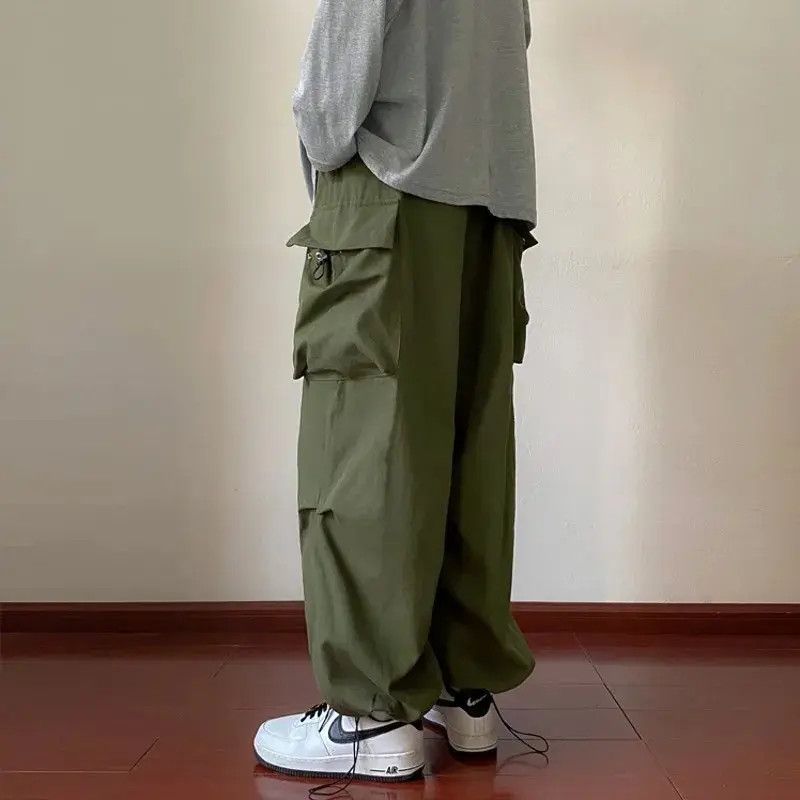 Japanese Brand × Vintage Cargo Pants Parachute Style Green Khaki Retro y2k Size US 32 / EU 48 - 4 Thumbnail