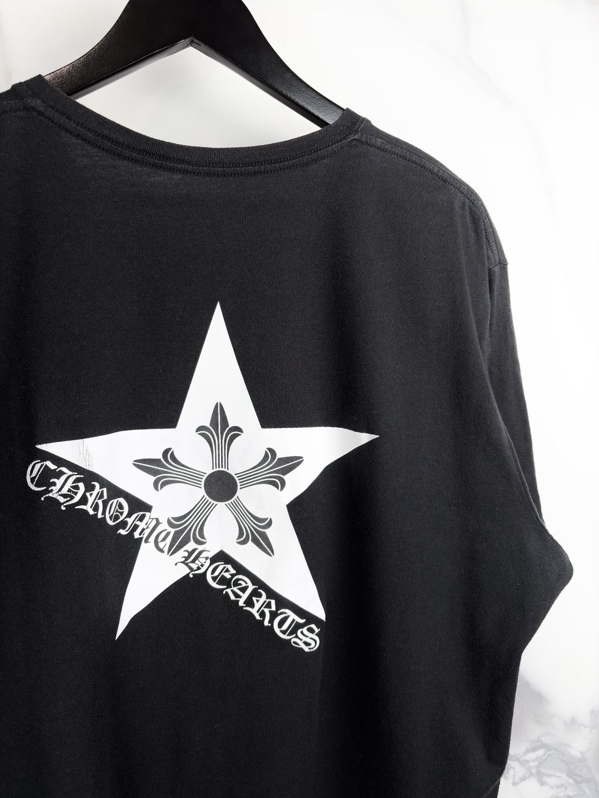 Chrome Hearts Chrome Hearts Shuriken Ninja Star Scroll Logo V Neck Tshirt Size US XL / EU 56 / 4 - 3 Thumbnail