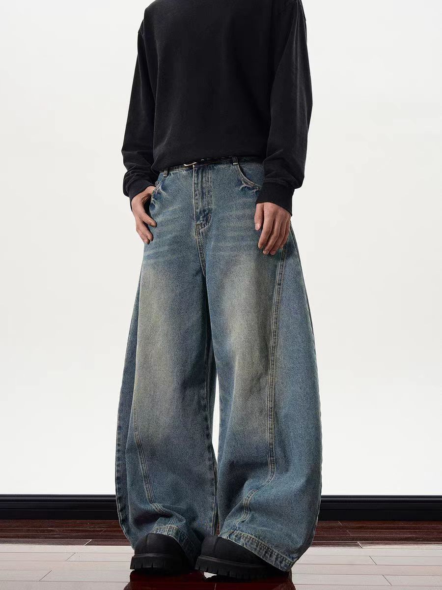 Japanese Brand × Jean Retro cut curved knife high street jeans Size US 30 / EU 46 - 1 Thumbnail