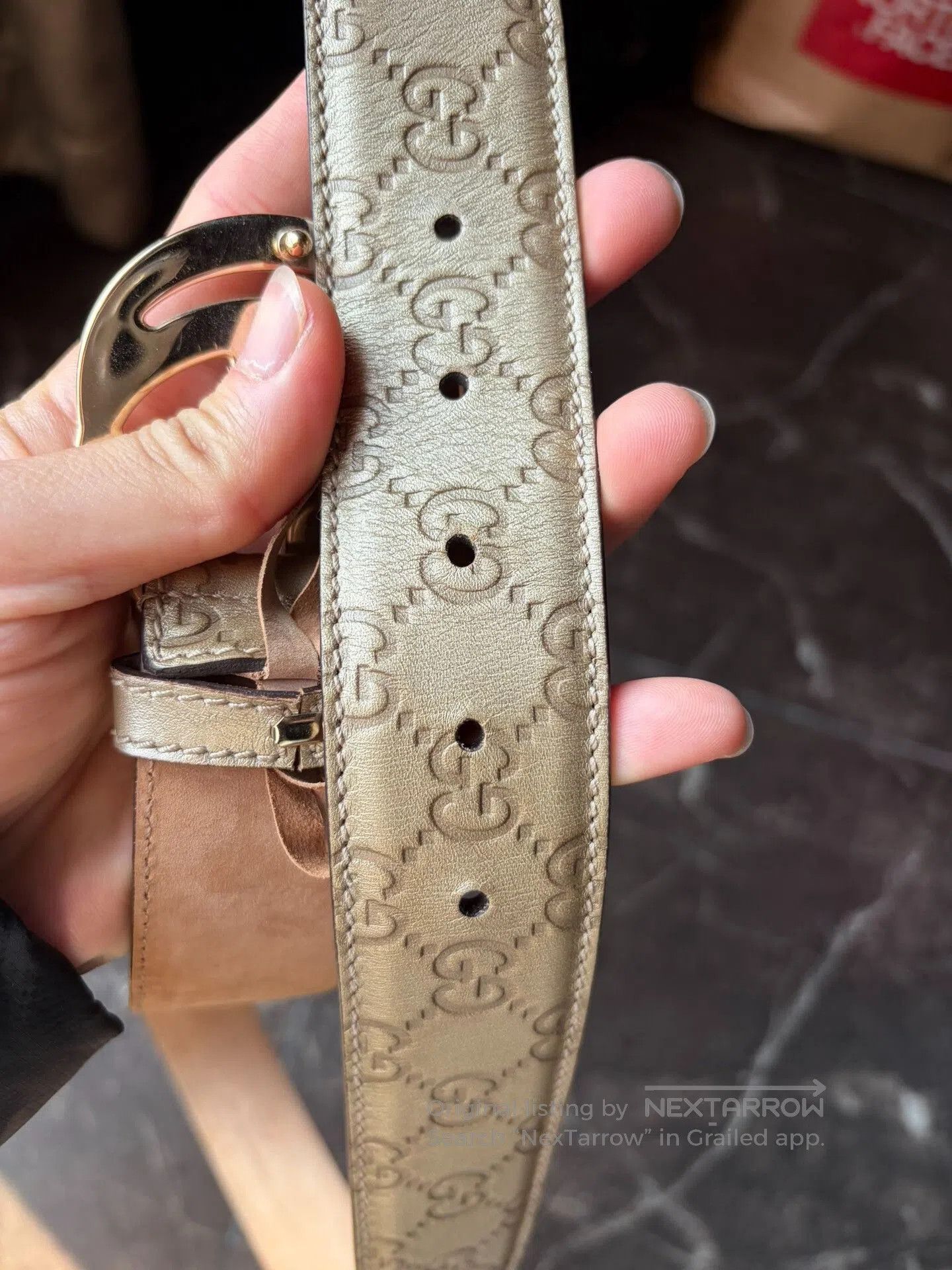Gucci Gold Double G Buckle Belt.
