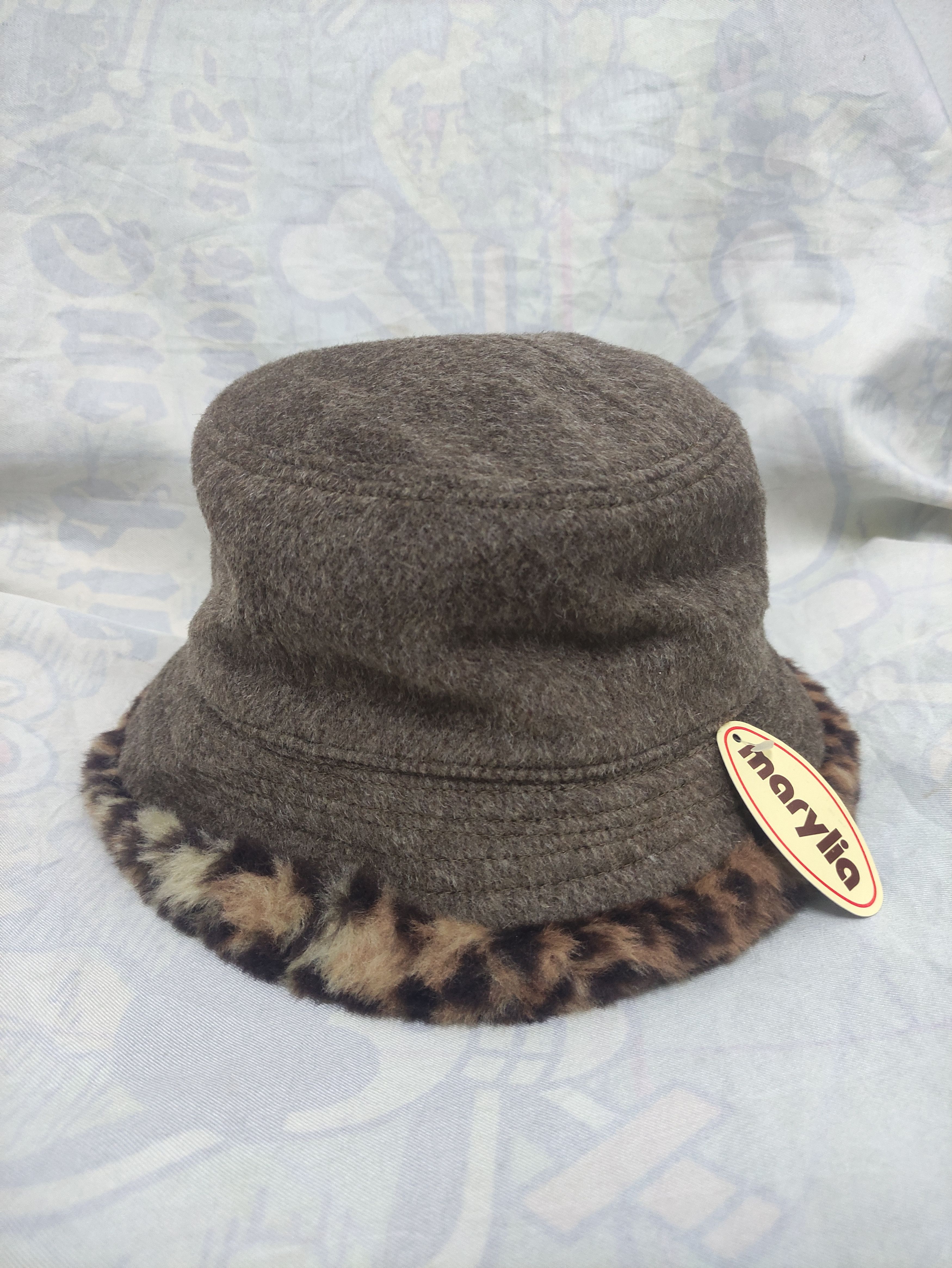 Japanese Brand MARYLIA WOOL LEOPARD BUCKET HAT Size ONE SIZE - 8 Thumbnail