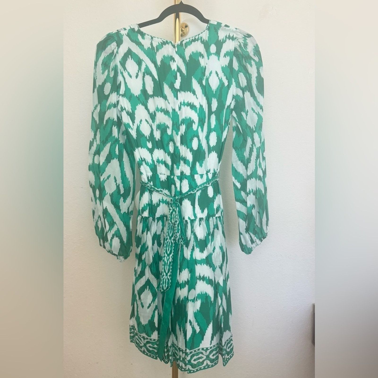 & Other Stories Alex Marie Long Sleeve Dress Printed Teal and White size 4 Size S / US 4 / IT 40 - 7 Thumbnail
