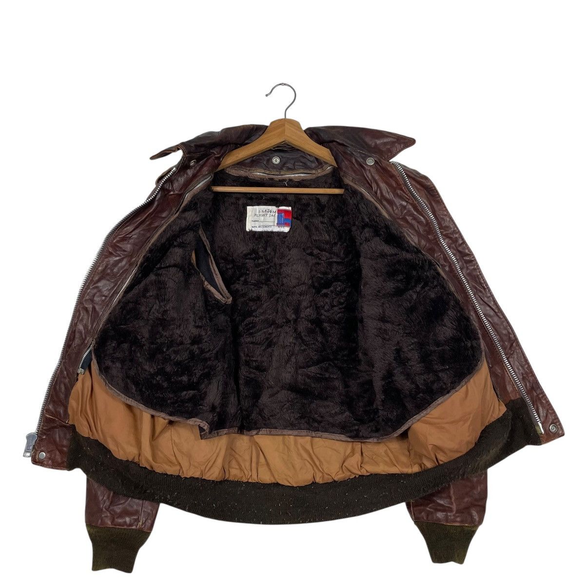 Schott Vintage Schott NYC I.S674.M.S Leather Flight Jacket Size US M / EU 48-50 / 2 - 11 Thumbnail