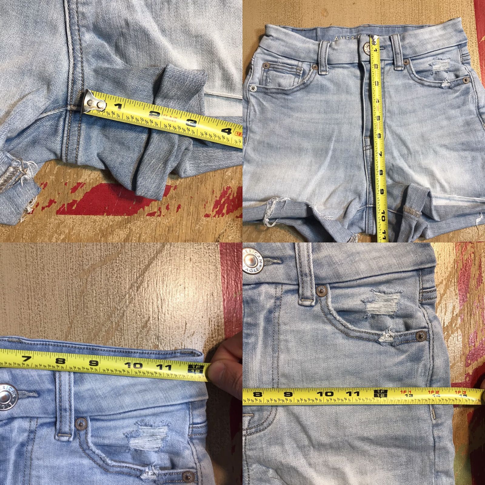 American Eagle Outfitters VINTAGE American Eagle Outfitters Shorts Womens Light Blue 00 Curvy Hi Rise Shortie Denim 9.5 Rise 2.5 Inseam Stretch Cuffed Pockets Flat Front Size 24" / US 00 / IT 34 - 8 Thumbnail