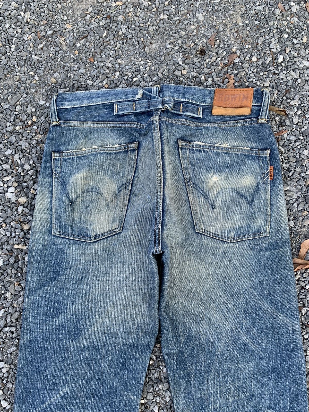 Edwin VINTAGE EDWIN SELVEDGE BUCKLE BACK RUSTY DISTRESSED DENIM Size US 33 - 7 Thumbnail