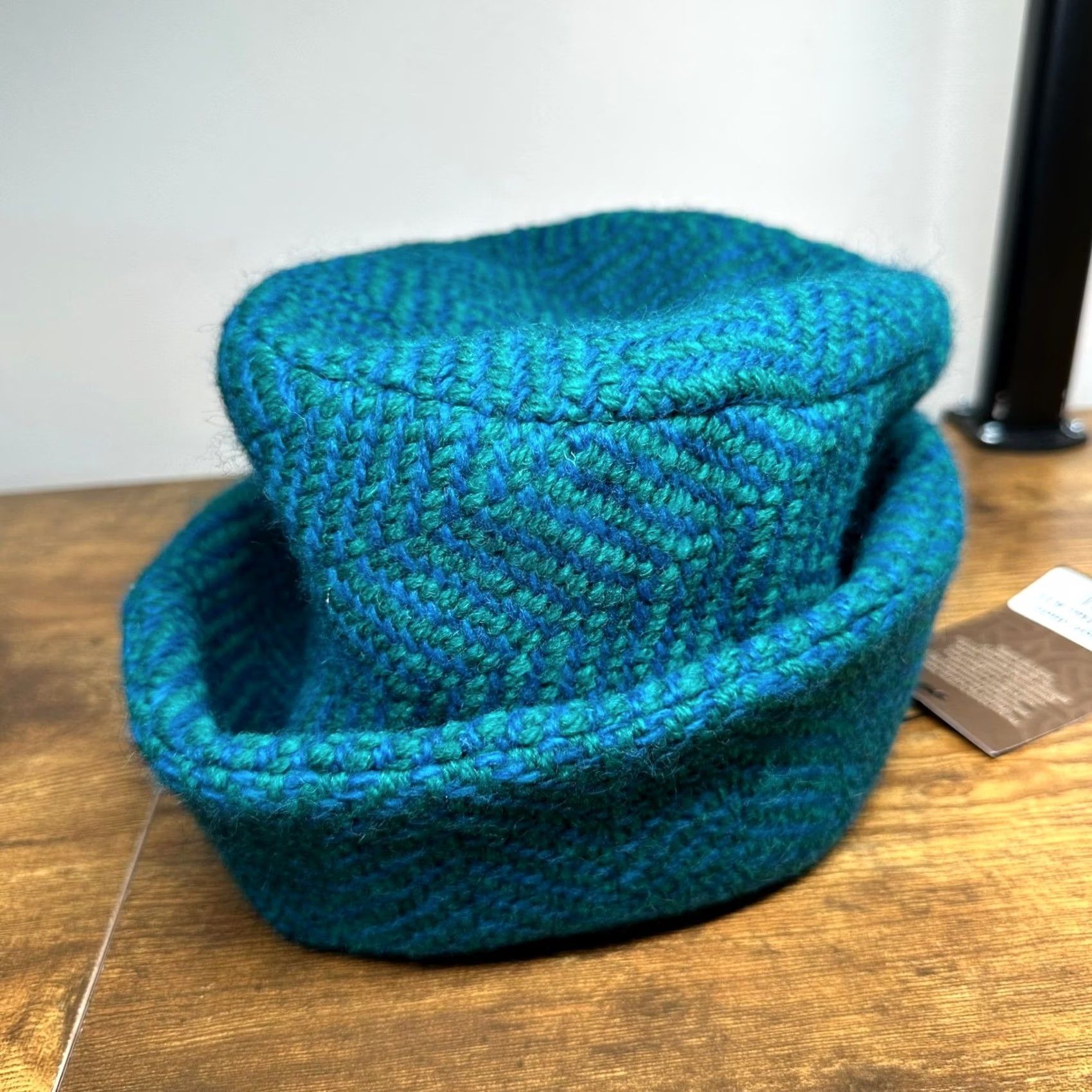 Market Aran Sweater Market Hat Teal Ireland Wool Herringbone Cloche Women One Size Size ONE SIZE - 4 Thumbnail